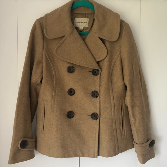 Banana Republic Jackets & Blazers - Banana Republic tan wool, double-breasted peacoat Banana Republic Jackets & Blazers - Banana Republic tan wool, double-breasted peacoat